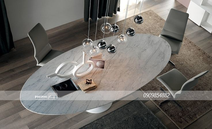 BÀN ĂN OBLO THIẾT KẾ LUXURY