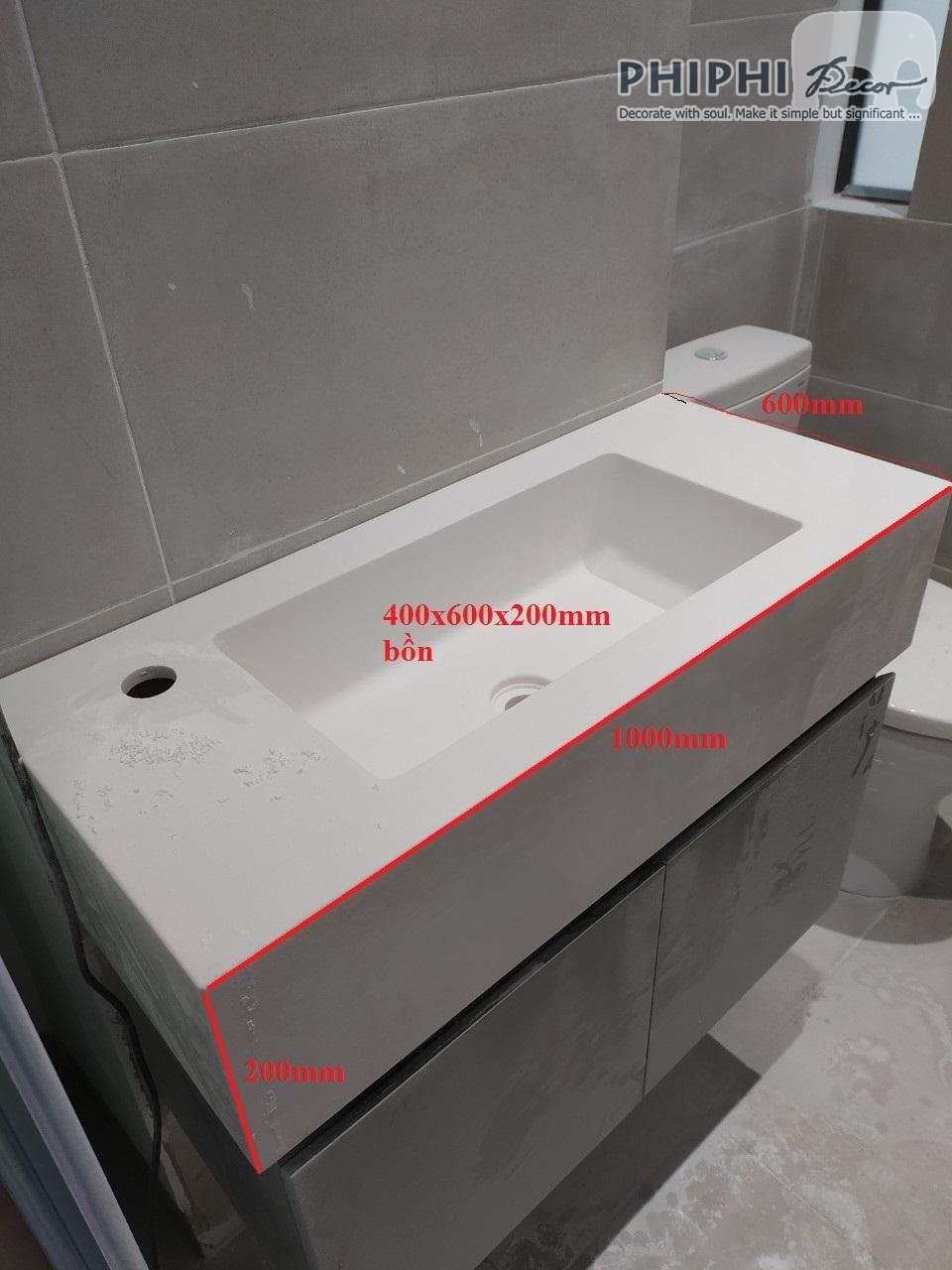 CHẬU RỬA SOLID SURFACE - LAVABO LIỀN KHỐI