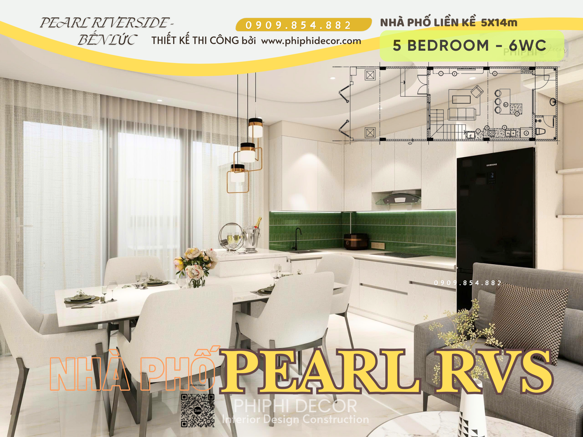 CHO THUÊ NHÀ PEARL RIVERSIDE 5PN 6WC