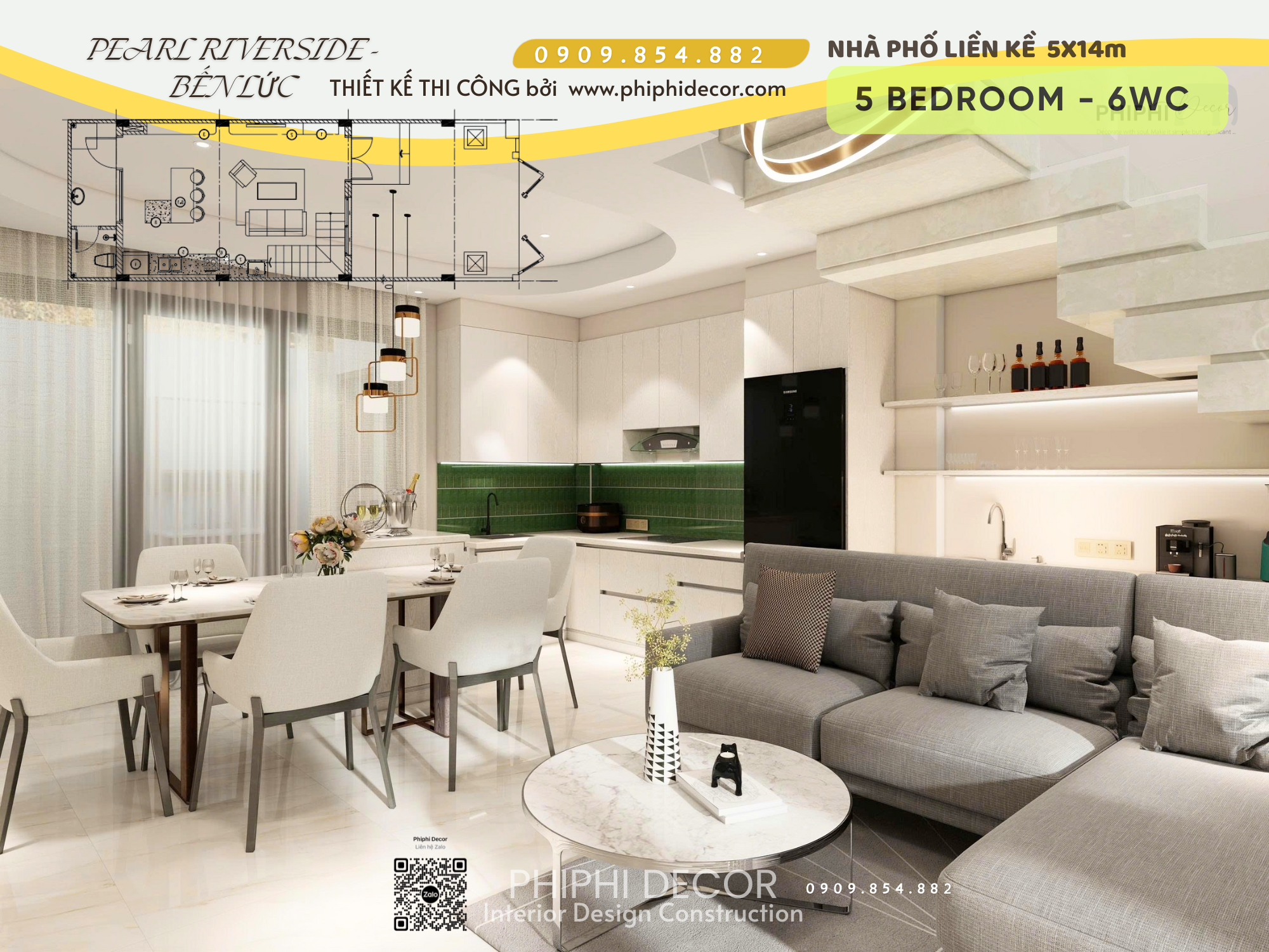 CHO THUÊ NHÀ PEARL RIVERSIDE 5PN 6WC