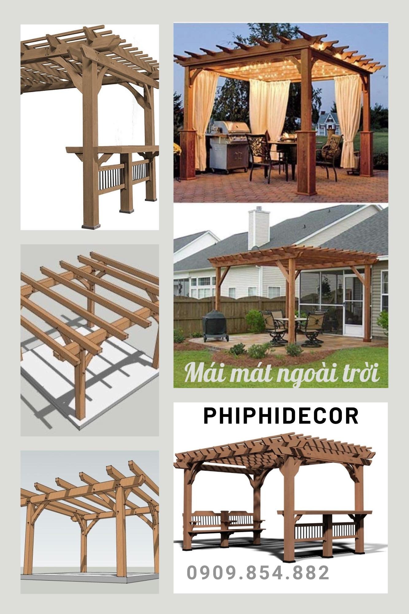 CHÒI NGHỈ GỖ NHỰA NGOÀI TRỜI
