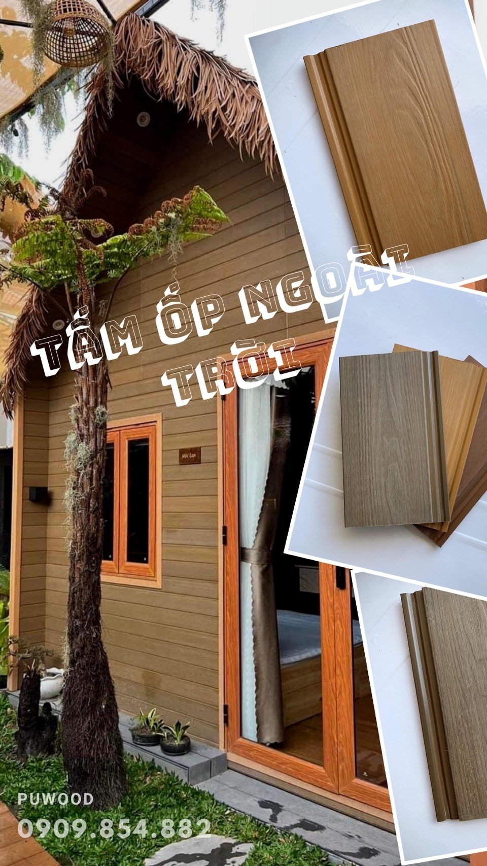 ỐP TRẦN TƯỜNG GỖ NHỰA